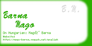 barna mago business card